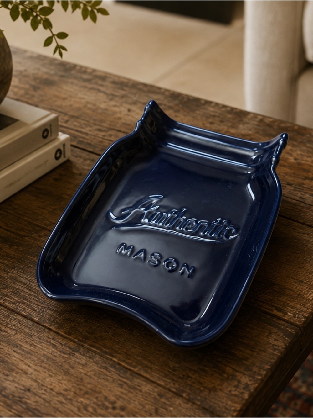 Authentic Mason Ceramic Tray in Deep Navy